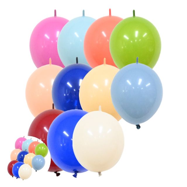 파티풍선 색깔풍선 레트로 링커룬 꼬리풍선 25cm 50입 색상혼합