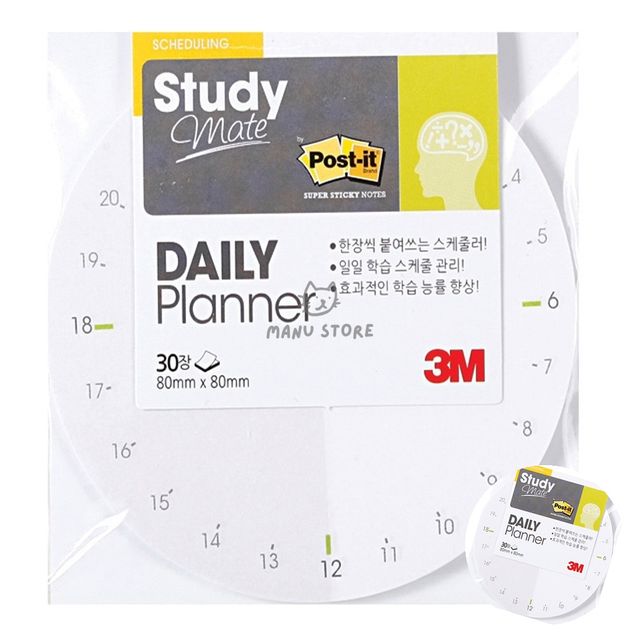 모니터메모 뜯어쓰는메모지 포스트잇 스터디메이트 데일리 플래너1 서클 30매