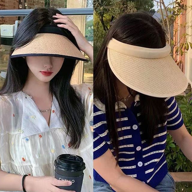 접이식 썬캡 UV 차단 챙모자 배색라인 선캡