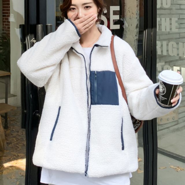 여성 양털 후리스 뽀글이 점퍼 레트로