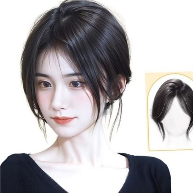 여성 부분 가발 윗머리 가발 정수리 앞머리 가르마 볼륨 인모 커버