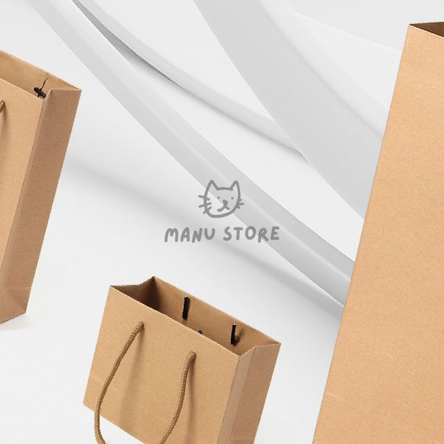 종이가방 종이봉투 심플 가로형 종이 쇼핑백 10p세트 15x12cm 크라프트