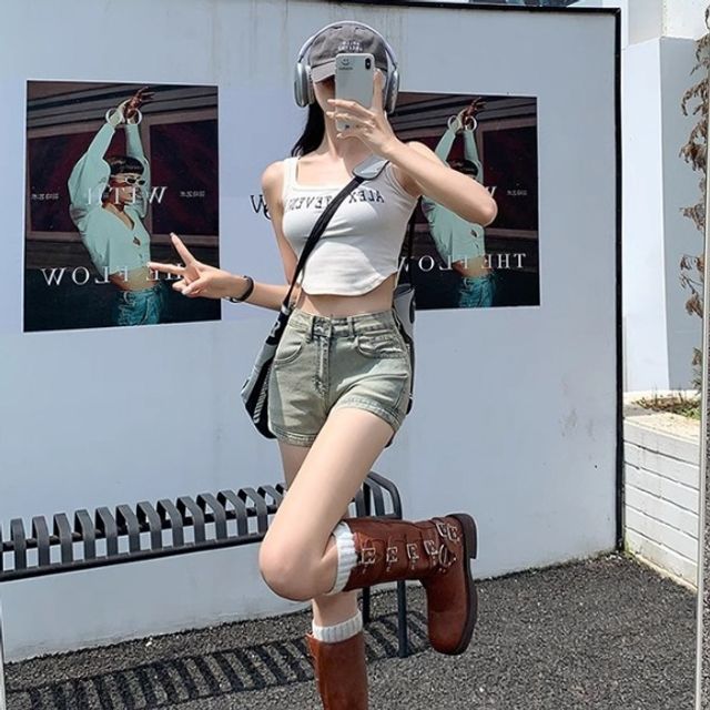 여성 데님 반바지 핫팬츠, 여름 데일리 청반바지