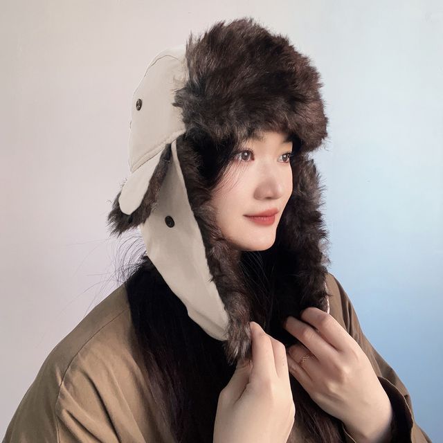 따수운 귀달이 군밤모자 베이지 겨울털모자 귀마개 방한용품