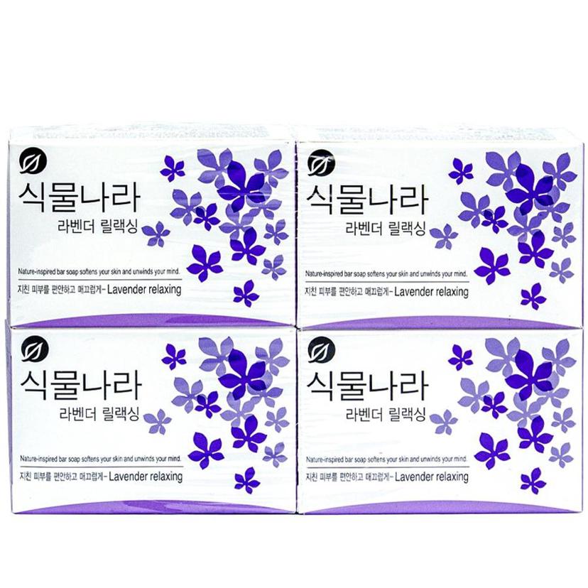 식물나라 라벤더 릴렉싱 비누 100g 4입 세트