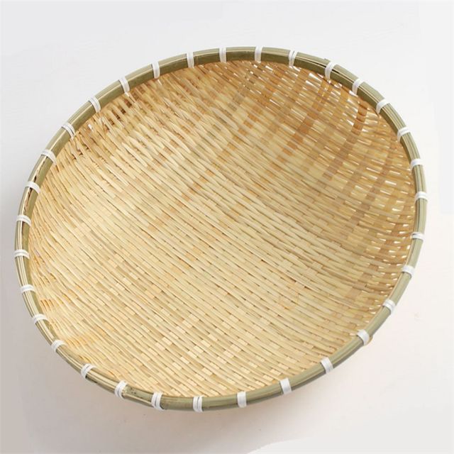 대나무 소쿠리 36cm 원형소쿠리 튀김받침대 야채받침대