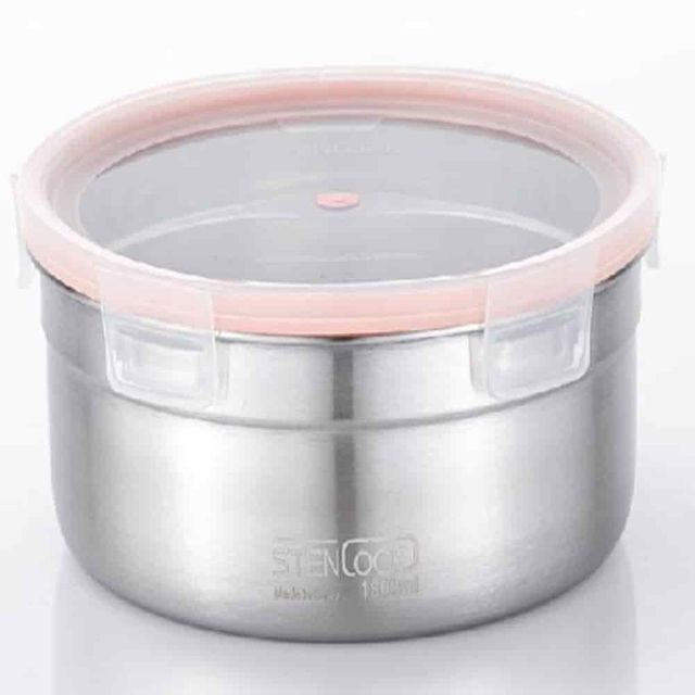 밀폐용기 1800ml 스텐통 스텐김치통 원형밀폐용기 냉장고반찬통