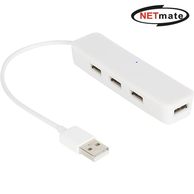 NETmate USB 2.0 4포트 무전원 허브 화이트
