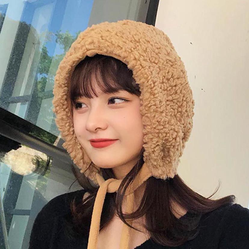 양머리 버킷햇 벙거지 끈모자 - 여자 겨울 귀요미 핏