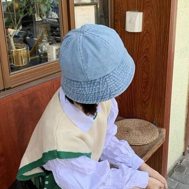 멋스러운 캐주얼하고 데님 벙거지 사계절 빈티지 데님모자