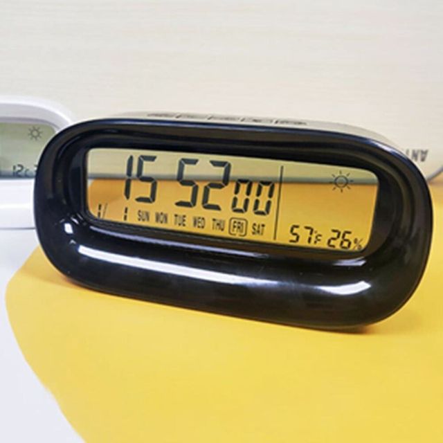 탁상 온습도계 시계 블랙 실내온습도계 디지털알람시계 전자시계