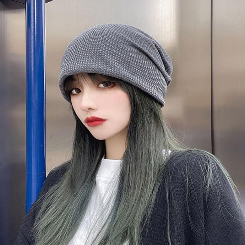 여성 겨울 와플 패턴 짜임 캐주얼 비니 모자