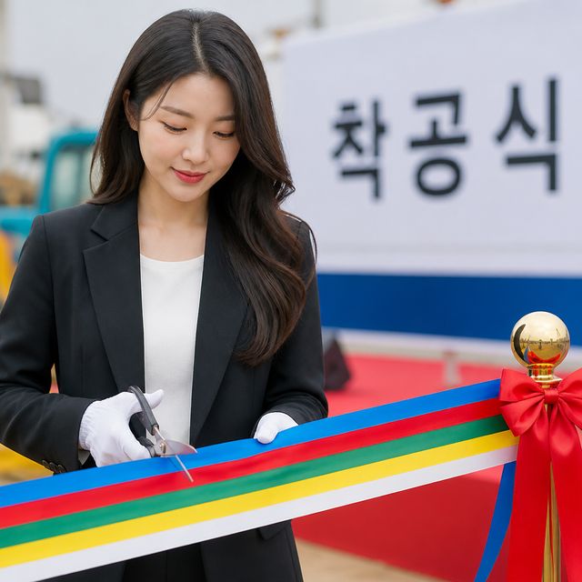 오픈식 테이프커팅 오색 리본 행사용품 세트