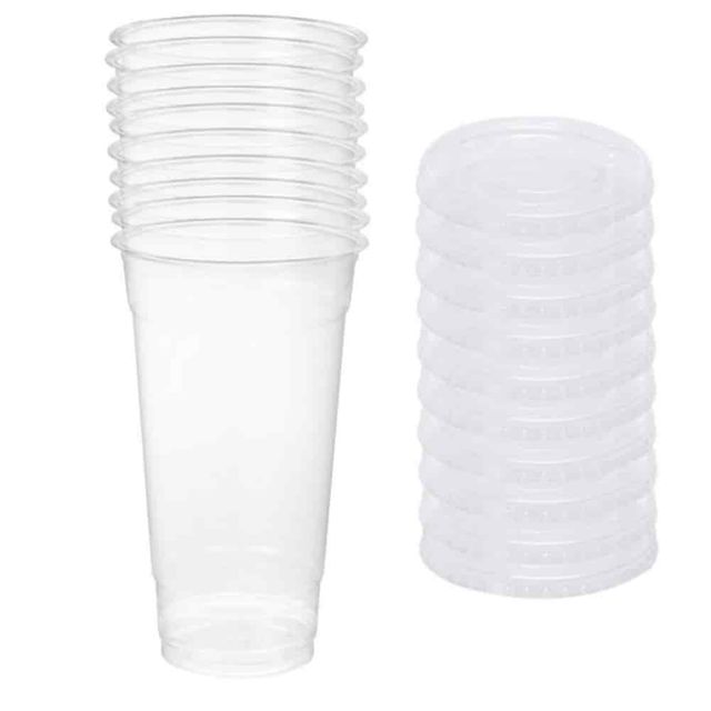 테이크아웃컵세트 720ml 10세트 PET아이스컵 1회용플라스틱컵 플라스틱커피컵 아이스컵세트