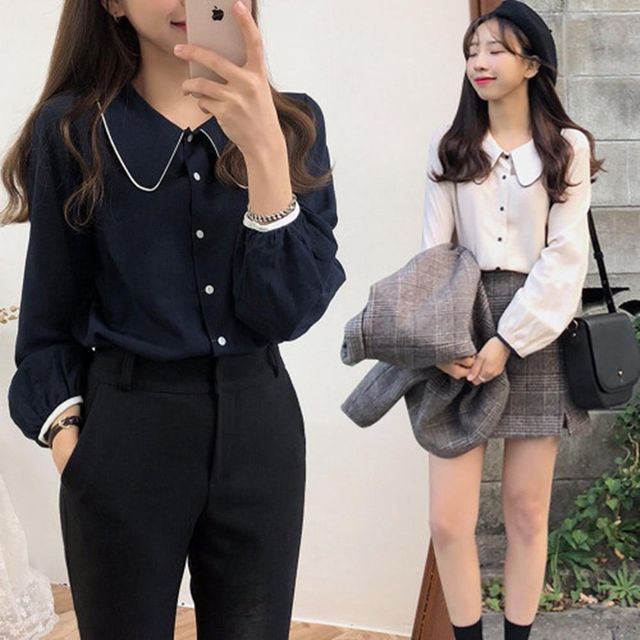 쉬폰블라우스 레이스 여자블라우스 여성셔츠 신상 봄