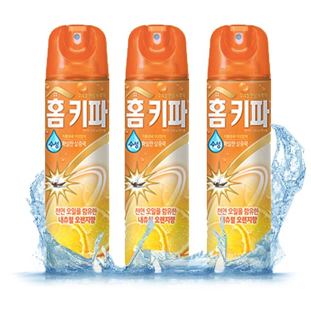 홈키파 수성 모기향 오렌지향 에어졸 3개입 - 상쾌한 citrus 향