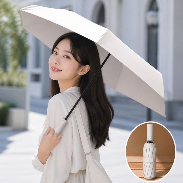 12k 3단자동우산 자외선차단 양우산 포장박스 자외선 양산 장마철