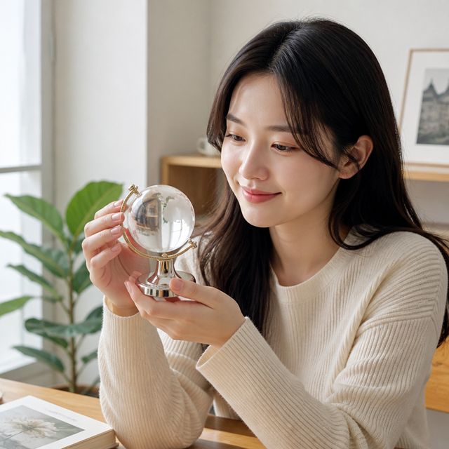 크리스탈 지구본 미니 데스크 소품 거실 서재 책상 장식용 인테리어 오브제