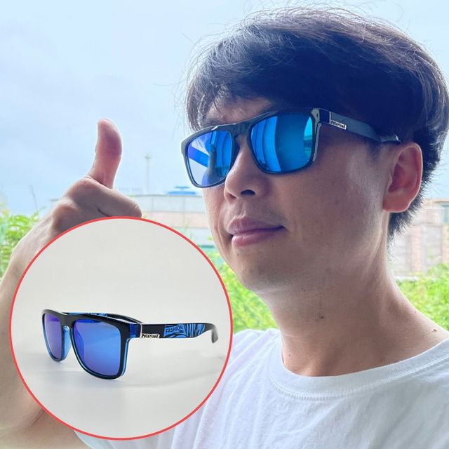 편광 사각 뿔테 선글라스 블루미러 등산선글라스