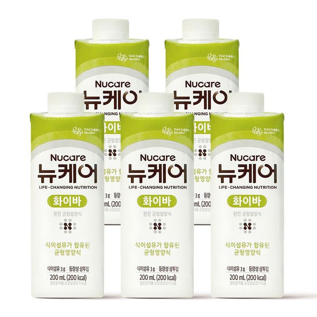 뉴케어 화이바 200ml 5캔 - 장 건강 꾸준히, 가족 함께 섭취