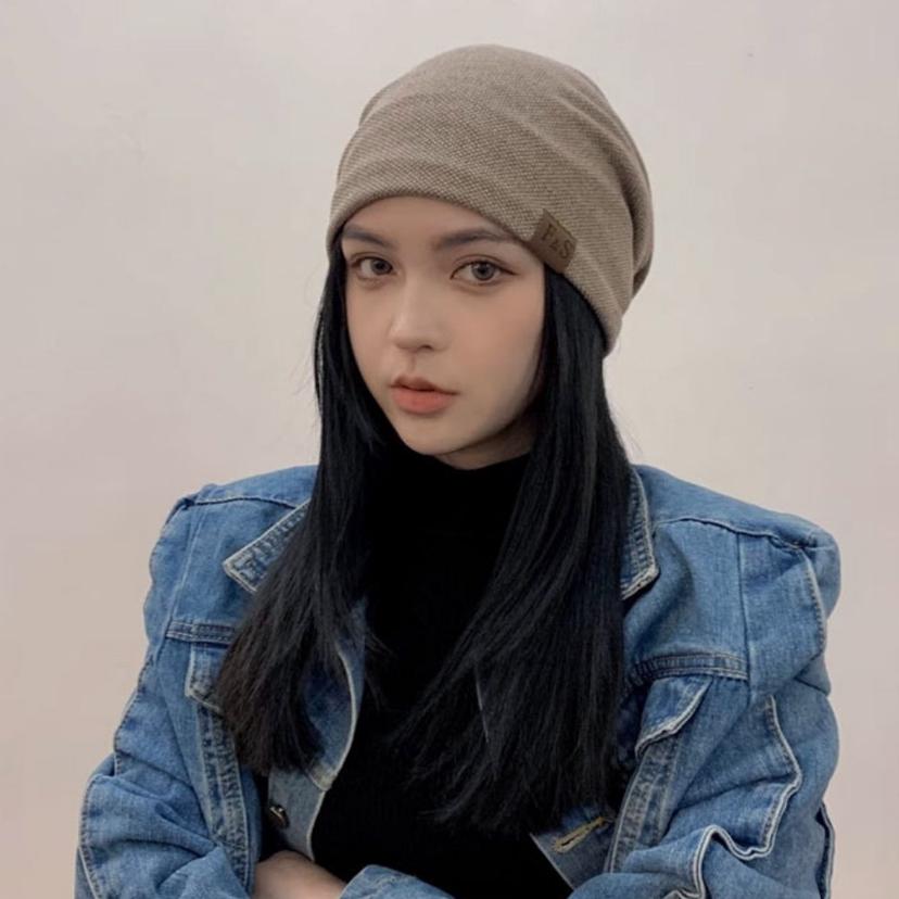 남녀 캐주얼 사계절 환우 비니 라벨 심플 면 비니 모자