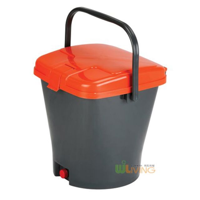 국산 PP 음식물 쓰레기통 20L - 망내통형 대용량 들통
