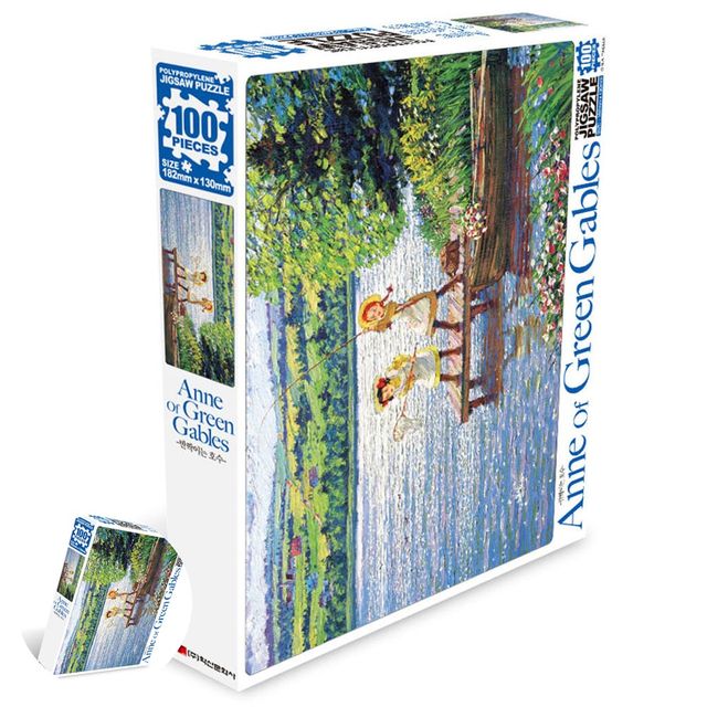 테이블게임 직쏘퍼즐 빨강머리앤 글래스 액자 직소퍼즐 100pcs 반짝이는 호수
