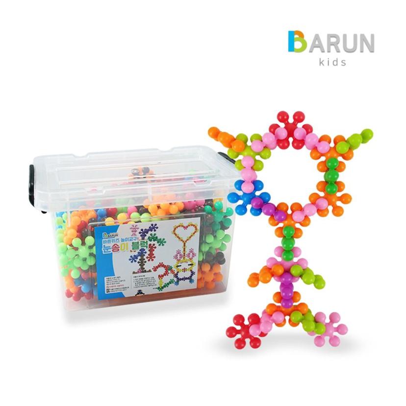 바른키즈 눈송이 블럭 소 200pcs 어린이 창의력 교구
