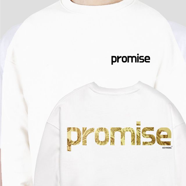 키밍 promise 맨투맨 가을 기본 라운드넥 포인트룩