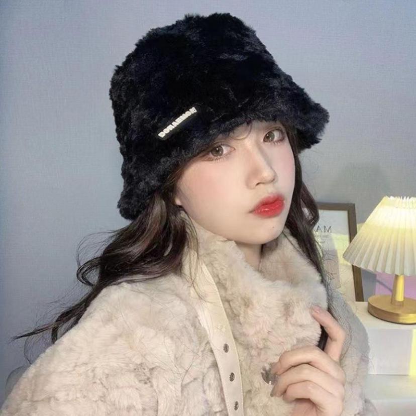 따뜻한 밍크 털모자 여성 방한 양털 벙거지 버킷햇
