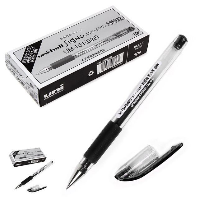 예쁜펜 교회볼펜 유니볼 볼펜 0.28mm 10개입 블랙