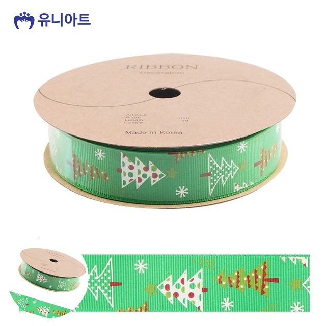 포장타이 선물포장리본 리본 크리스마스 나무 롤 폭 25mm