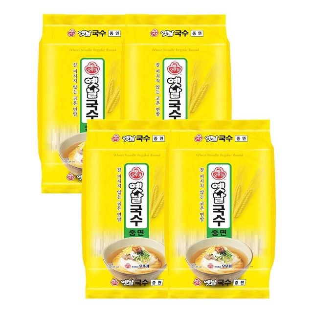 옛날 국수 중면 3kg 4개 세트, 쫄깃한 식감의 전통 면 요리 필수