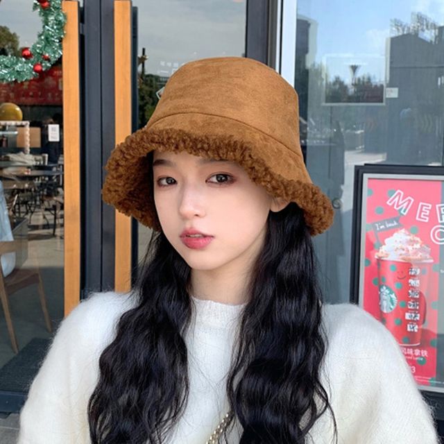 여성 캐주얼털모자 뽀글이 겨울방한모 스웨이드버킷햇
