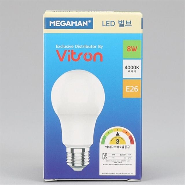 벌브 LED MEGA 8W 주백 A60 전구다마 LED볼전구주백색 LED볼램프