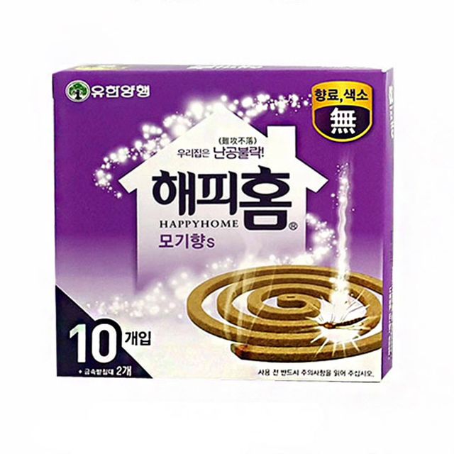 해피홈 무향 모기향 10매입 모기 벌레 차단