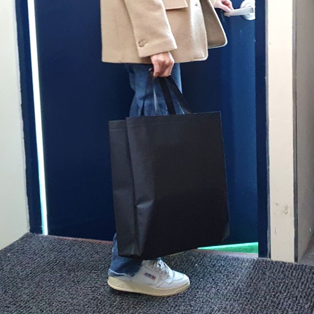 부직포 세로쇼핑백 가방 블랙 대 부직포가방