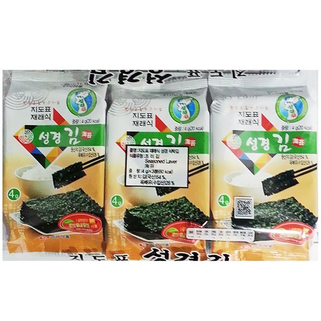 식탁김 3단 성경 12g X24개 조미김 도시락김 업소용 대용량