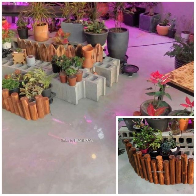 원목 통나무 화분 울타리 목봉 95x26cm 대 실내화분울타리 통나무울타리 원목울타리 화단경계목