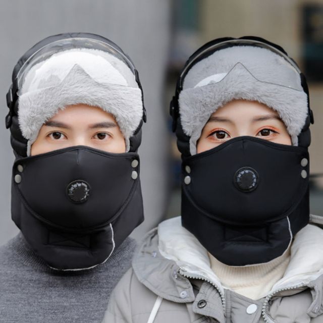 야외 털모자 남녀공용 방한 마스크 스키 모자