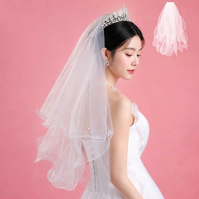 신부 웨딩베일 면사포, 셀프웨딩 브라이덜샤워 헤어핀