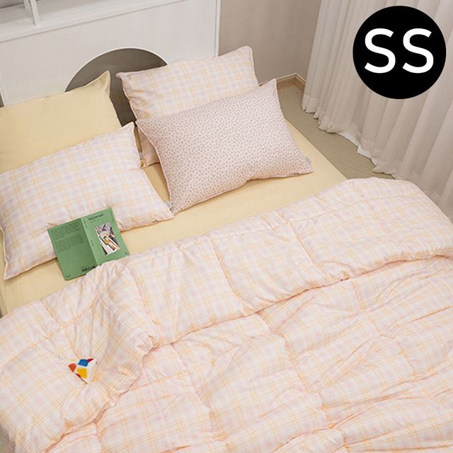 리버서블 이불 베개세트 슈퍼싱글SS 핑크오렌지 - 양면 사용 가능한 포근한 침구 세트