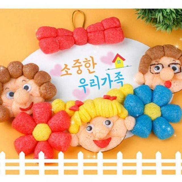 소중한 우리가족 만들기 키트 캐릭터만들기 물로붙이는콘 가족 유치원단체 콜라주