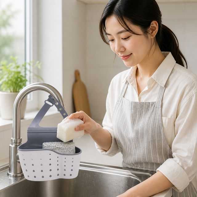 싱크대 수세미 걸이 거치대, 거는형 주방 수납 정리용품