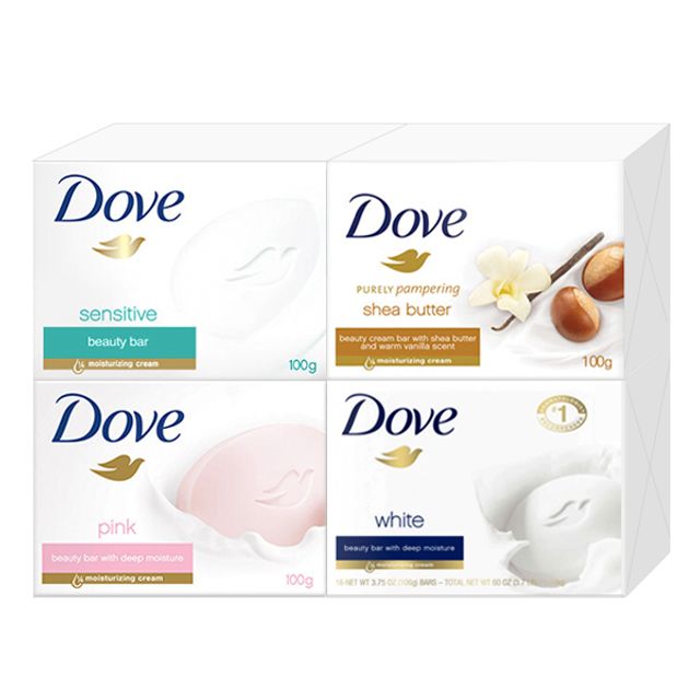도브 뷰티 바 클렌징 세안 비누 100g x 4개입 4종 - 촉촉한 세안케어