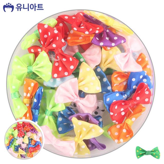 리본공예 화분리본 꼬마리본 땡땡이 리본 소 1통
