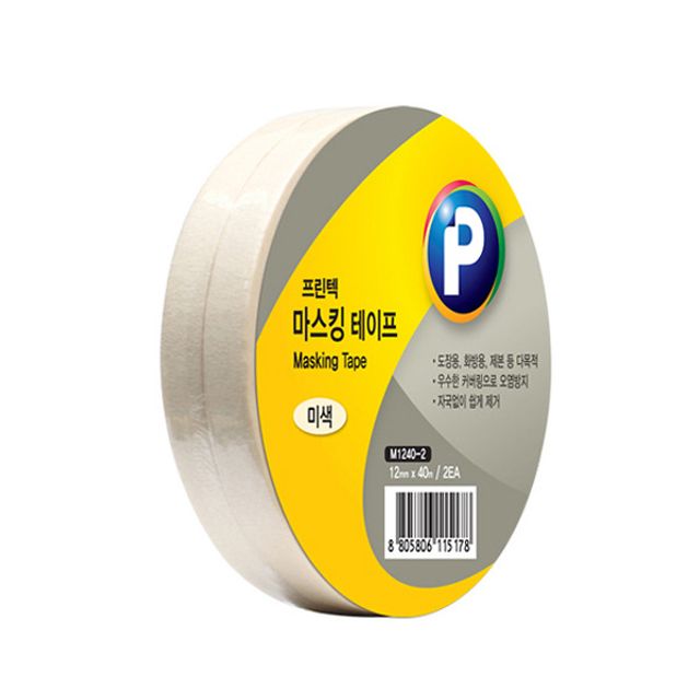 B1 마스킹 테이프 미색 12x40m 2EA M1240-2 - 내열·접착력 우수