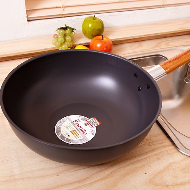 경질자루중국팬 38cm 대형 웍 코팅팬 후라이팬