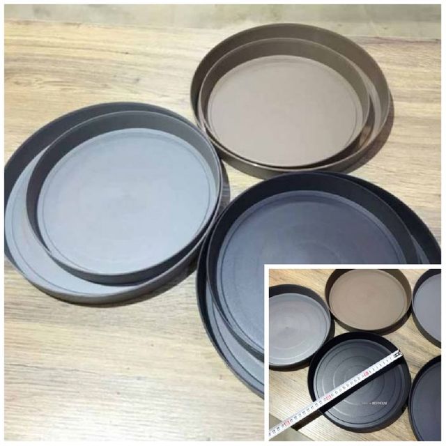 대형 플라스틱화분 유니크 원형 받침대 중 23x3cm 화분받침대 화분물받이 물받침대 화분받침