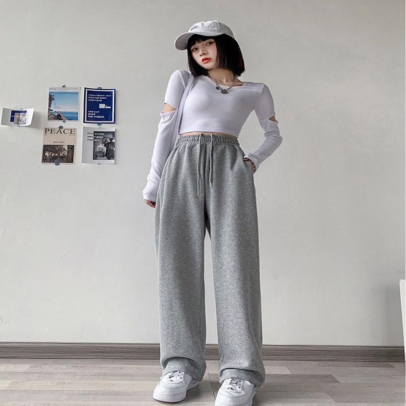 여성 데일리 회색 추리닝 바지 밴딩 조거 팬츠 - 편한 바지